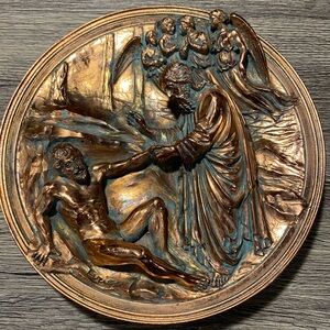 FURIESI 1989 LA PORTA DEL PARADISO STUDIO DANTE BRONZE WALL HANDING PLAQUE A1936